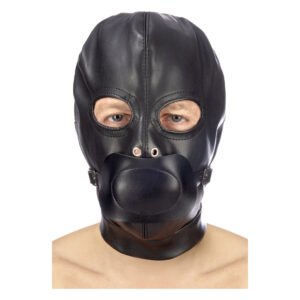 Капюшон з кляпом для БДСМ Fetish Tentation BDSM hood in leatherette with removable gag