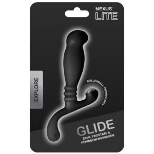 Масажер простати Nexus Glide Black для новачків, ультрастимулювальний, з масажером промежини