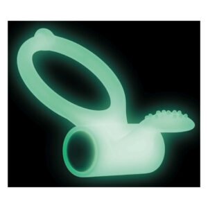 Ерекційне кільце Dorcel Power Clit White PHOSPHO з вібрацією, біле, світиться в темряві