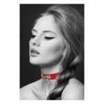 Чокер з кільцем для повідця Bijoux Pour Toi - FETISH Red, екошкіра