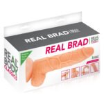 Фалоімітатор із рухомою крайньою плоттю Real Body — Real Brad, діаметр 4 см, TPE