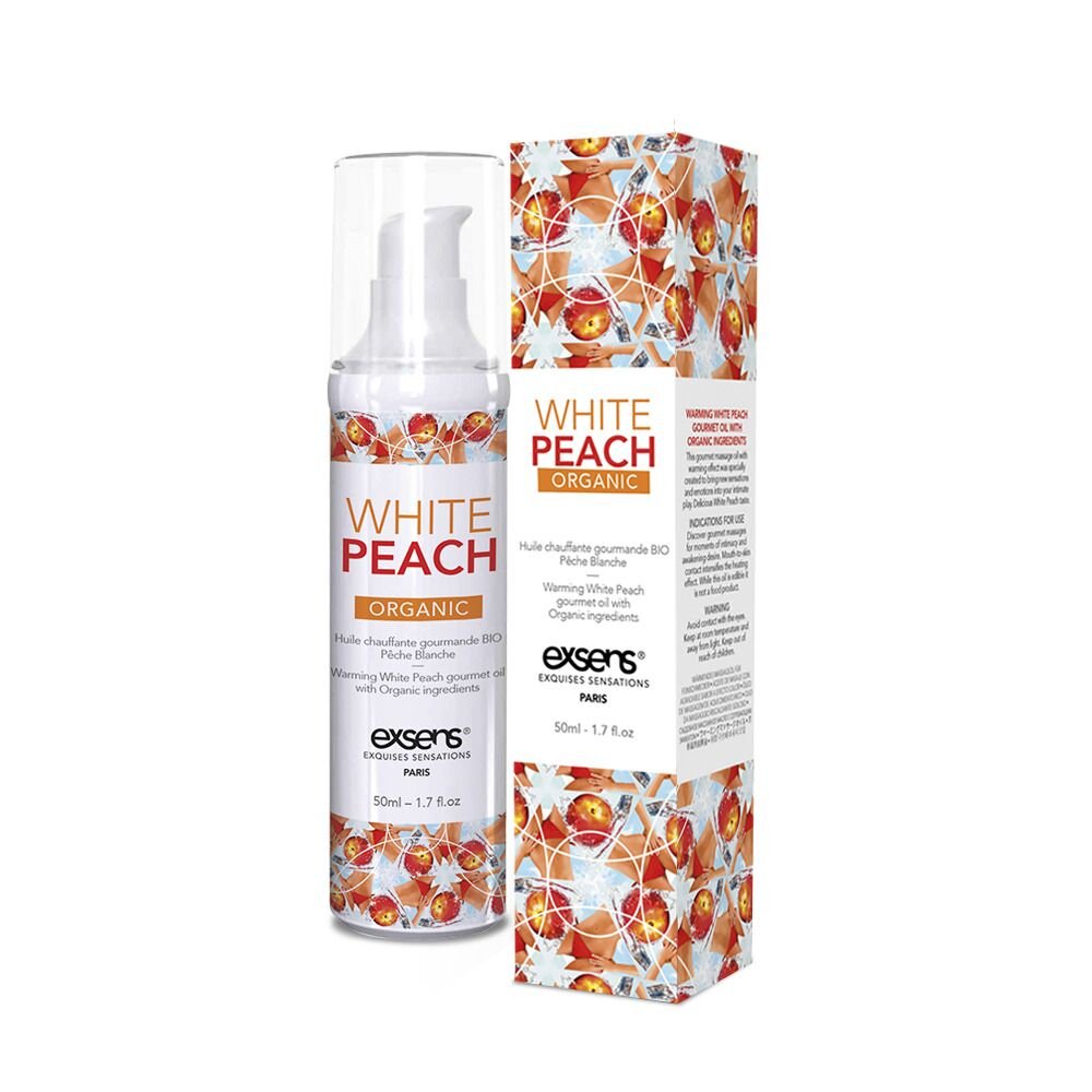 Масажна олія EXSENS Organic White Peach 50мл розігрівальна, без цукру, без парабенів, їстівна Масажна олія EXSENS Organic White Peach 50мл розігрівальна, без цукру, без парабенів, їстівна