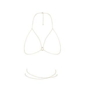Ланцюжок портупея Bijoux Indiscrets Magnifique Bra Chain - Gold, прикраса на тіло