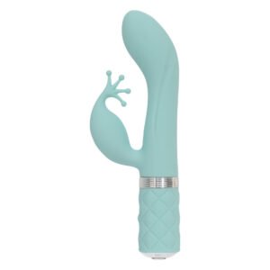 Розкішний вібратор-кролик Pillow Talk - Kinky Teal з кристалом Сваровські, потужний