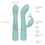 Розкішний вібратор-кролик Pillow Talk - Kinky Teal з кристалом Сваровські, потужний