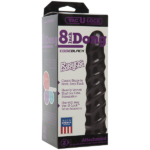 Дилдо Doc Johnson CodeBlack - 8 Inch Raging Vac-U-Lock із стимулювальним рельєфом, діаметр 3,8 см