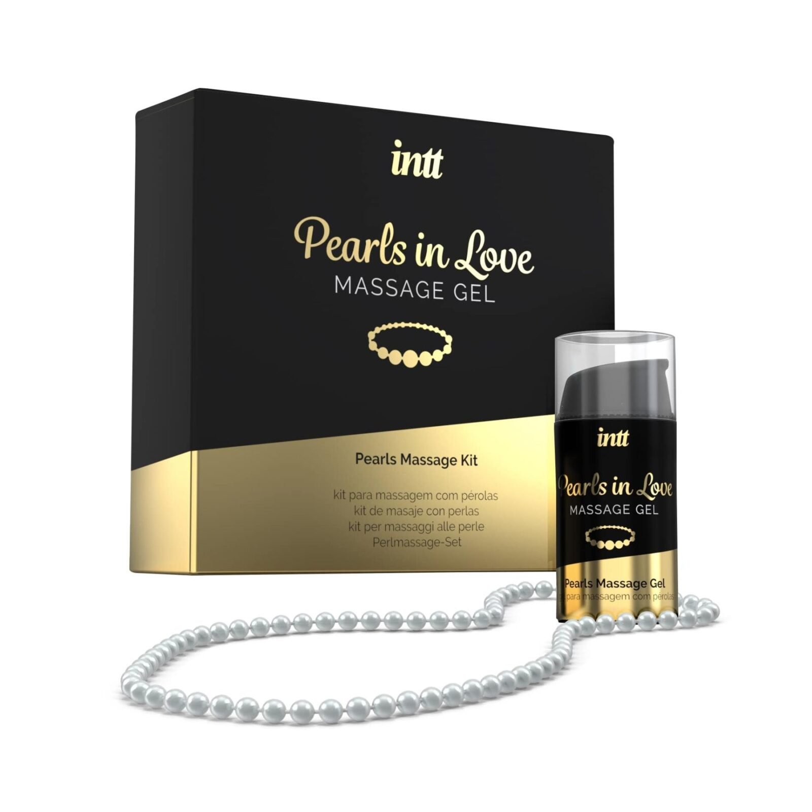 Набір для перлинного масажу Intt Pearls in Love: намисто та силіконовий масажний гель Набір для перлинного масажу Intt Pearls in Love: намисто та силіконовий масажний гель