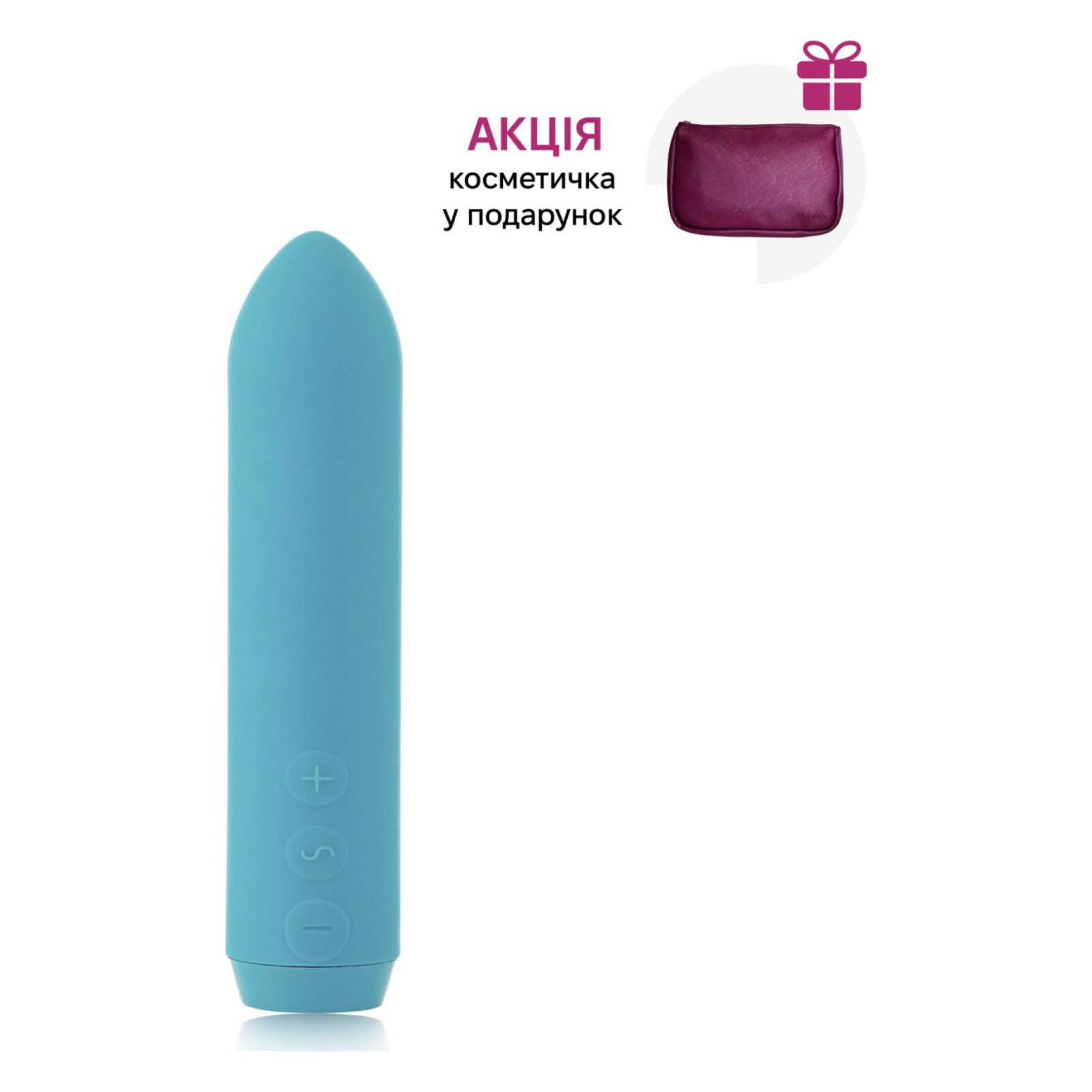 Мінівібратор Je Joue - Classic Bullet Vibrator Teal з глибокою вібрацією і фіксацією на палець + подарунок косметичка Мінівібратор Je Joue - Classic Bullet Vibrator Teal з глибокою вібрацією і фіксацією на палець + подарунок косметичка