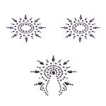 Пестіс з кристалів Petits Joujoux Gloria set of 3 - Black/Purple, прикраса на груди та вульву