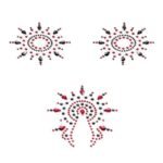 Пестіс з кристалів Petits Joujoux Gloria set of 3 - Black/Red, прикраса на груди та вульву