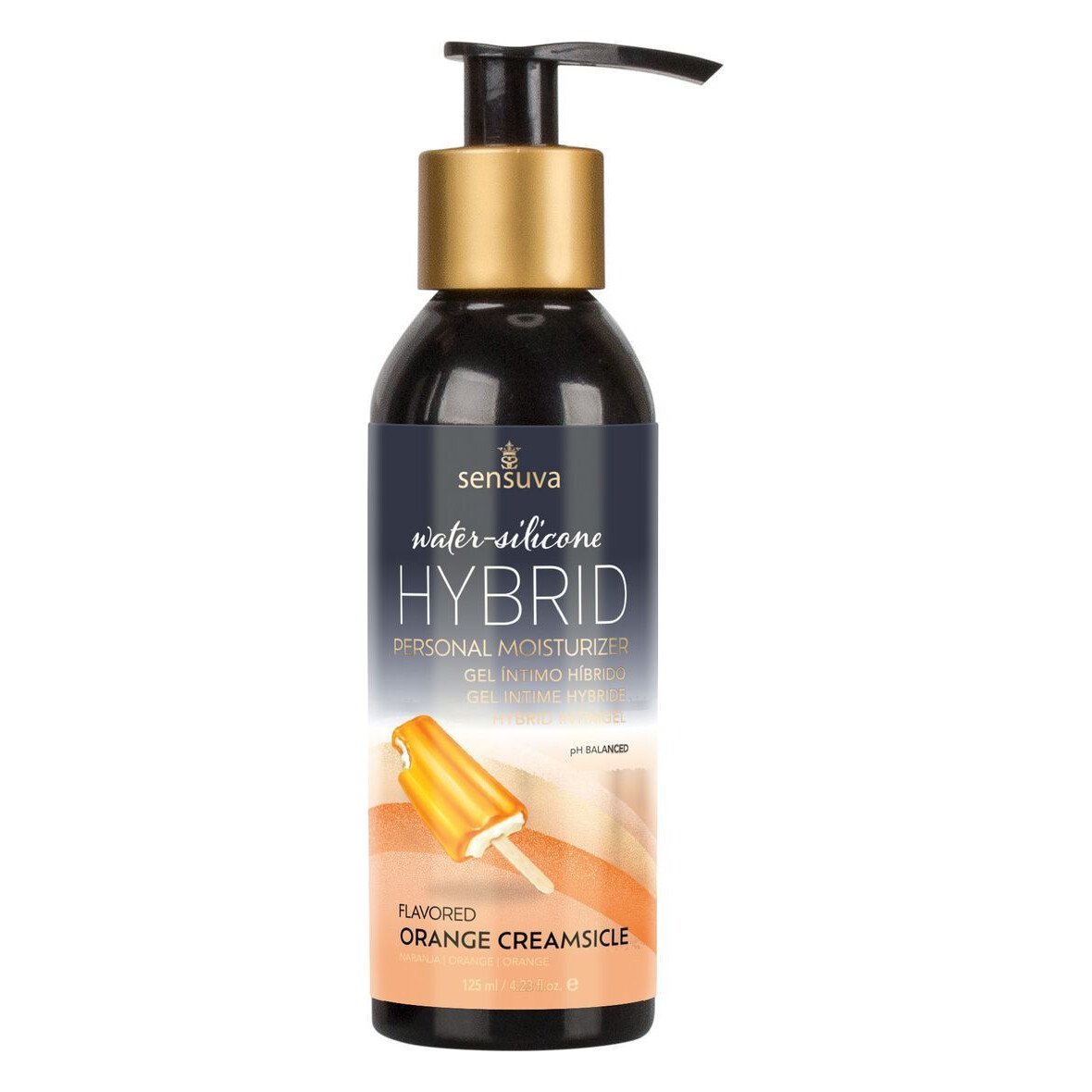 Змазка водно-силіконова Sensuva Hybrid Orange Creamsicle (125мл) без цукру, можна для оральних пестощів Змазка водно-силіконова Sensuva Hybrid Orange Creamsicle (125мл) без цукру, можна для оральних пестощів