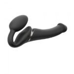 Безремінний страпон з вібрацією Strap-On-Me Vibrating Black M, діаметр 3,8см, пульт ДК, регульований