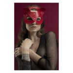 Маска кішечки Feral Feelings - Catwoman Mask, натуральна шкіра, червона