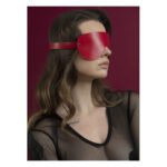 Маска на очі Feral Feelings - Blindfold Mask, натуральна шкіра, червона
