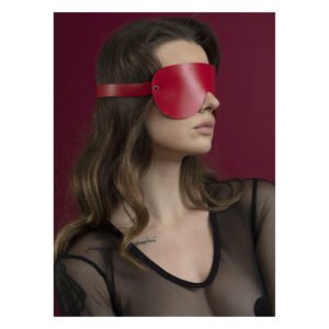 Маска на очі Feral Feelings - Blindfold Mask, натуральна шкіра, червона