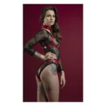 Портупея на груди Feral Feelings - Harness Bra, ліф, натуральна шкіра, колір червоний
