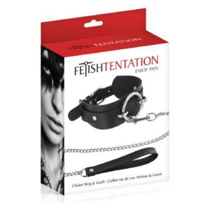 Нашийник великим кільцем та з повідцем Fetish Tentation Ring and Leash