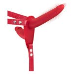 Подвійний страпон з вібрацією Fetish Tentation Vibrating Strap-On with Double Dildo Red