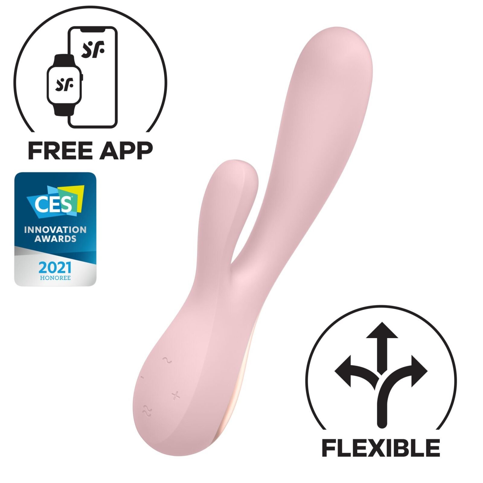 Смарт вібратор-кролик Satisfyer Mono Flex Mauve, 2 мотори, керування через інтернет Смарт вібратор-кролик Satisfyer Mono Flex Mauve, 2 мотори, керування через інтернет