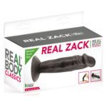 Фалоімітатор із присоскою Real Body — Real Zack Black, TPE, діаметр 3,7 см