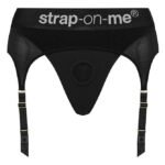 Трусики для страпона з підв’язками для панчіх Strap-On-Me REBEL HARNESS - M