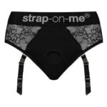 Мереживні трусики для страпона з підв’язками для панчіх Strap-On-Me DIVA HARNESS - L