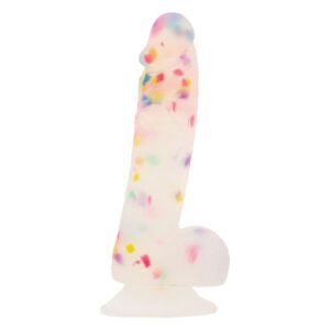 Фалоімітатор з конфетті ADDICTION - PARTY MARTY 7.5″ - FROST & CONFETTI, 19 см, силікон