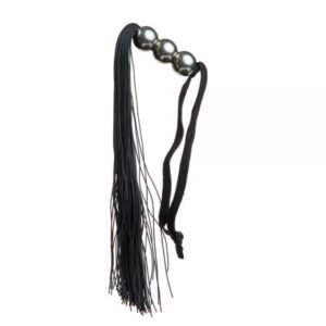 Батіг з силікону ручка 3 кульки FLOGGER BLACK METAL