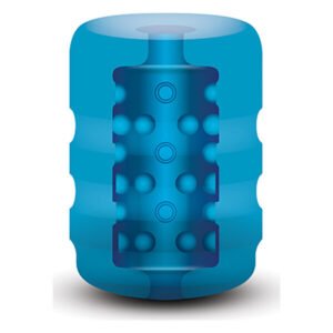 Мастурбатор 2 в 1 рельєфний Zolo Backdoor Pocket Stroke для орального сексу, блакитний