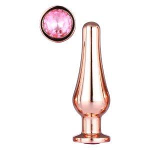 Анальна пробка конічної форми Dream Toys GLEAMING LOVE ROSE GOLD PLEASURE PLUG M