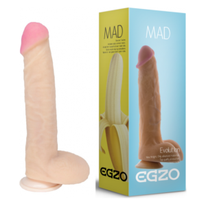 Фалоімітатор реалістичний з мошонкою EGZO MAD Ciberskin Ardent Lover на присосці