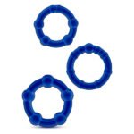 Набір ерекційних кілець STAY HARD BEADED COCKRINGS BLUE