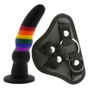Страпон жіночий Райдужний COLOURFUL LOVE STRAP ON SOLID DILDO