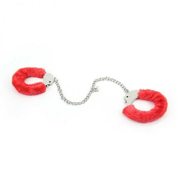Наручники Roomfun Metal Handcuff With A Long Chain, Red Наручники Roomfun Metal Handcuff With A Long Chain, Red