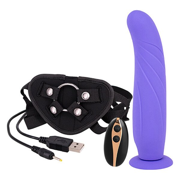Жіночий страпон з пультом управління Seven Creations DILDO STRAP-ON PURPLE Жіночий страпон з пультом управління Seven Creations DILDO STRAP-ON PURPLE