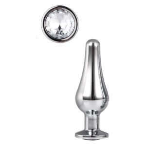 Анальна пробка конічної форми Dream Toys GLEAMING LOVE SILVER PLEASURE PLUG S