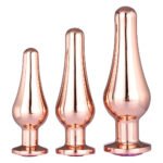 Набір анальних пробок конічної форми Dream Toys GLEAMING LOVE PLEASURE SET ROSE GOLD