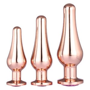 Набір анальних пробок конічної форми Dream Toys GLEAMING LOVE PLEASURE SET ROSE GOLD