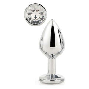 Анальна пробка з каменем GLEAMING LOVE SILVER PLUG MEDIUM