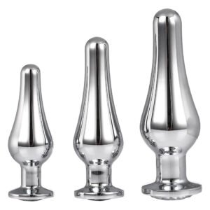 Набір анальних пробок конічної форми Dream Toys GLEAMING LOVE PLEASURE SET SILVER