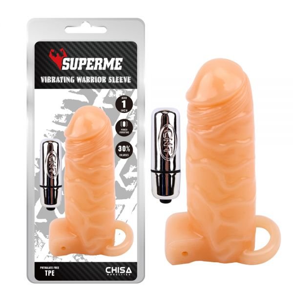 CH14591 Насадка з вібро беж Chisa Superme Vibrating Warrior Sleeve CH14591 Насадка з вібро беж Chisa Superme Vibrating Warrior Sleeve