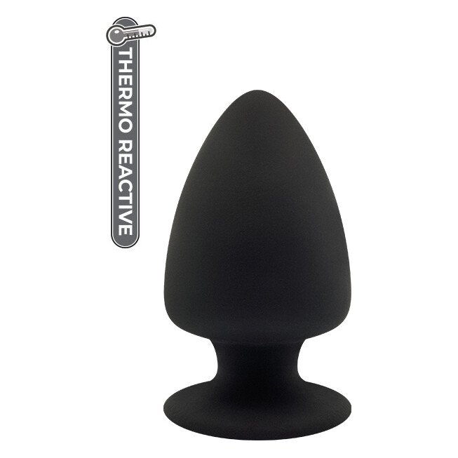 Анальна пробка Dream Toys Premium Silicone Plug термоактивна, чорна Анальна пробка Dream Toys Premium Silicone Plug термоактивна, чорна