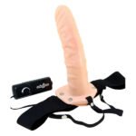 Страпон з вібрацією REALISTIC HOLLOW STRAP ON VIBRATOR 8INCH