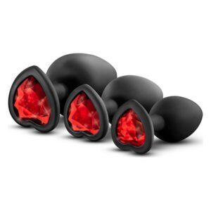 Набір анальних пробок LUXE BLING PLUGS TRAINING KIT RED GEMS