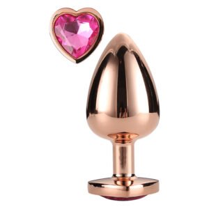 Анальна пробка із серцем GLEAMING LOVE ROSE GOLD PLUG LARGE