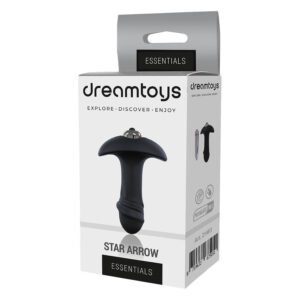 Анальна пробка Dream Тoys Еssentials Star Arrow з віброкулею, чорна