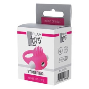 Ерекційне вібраційне кільце з вусиками Dream Toys Rings of Love рожеве