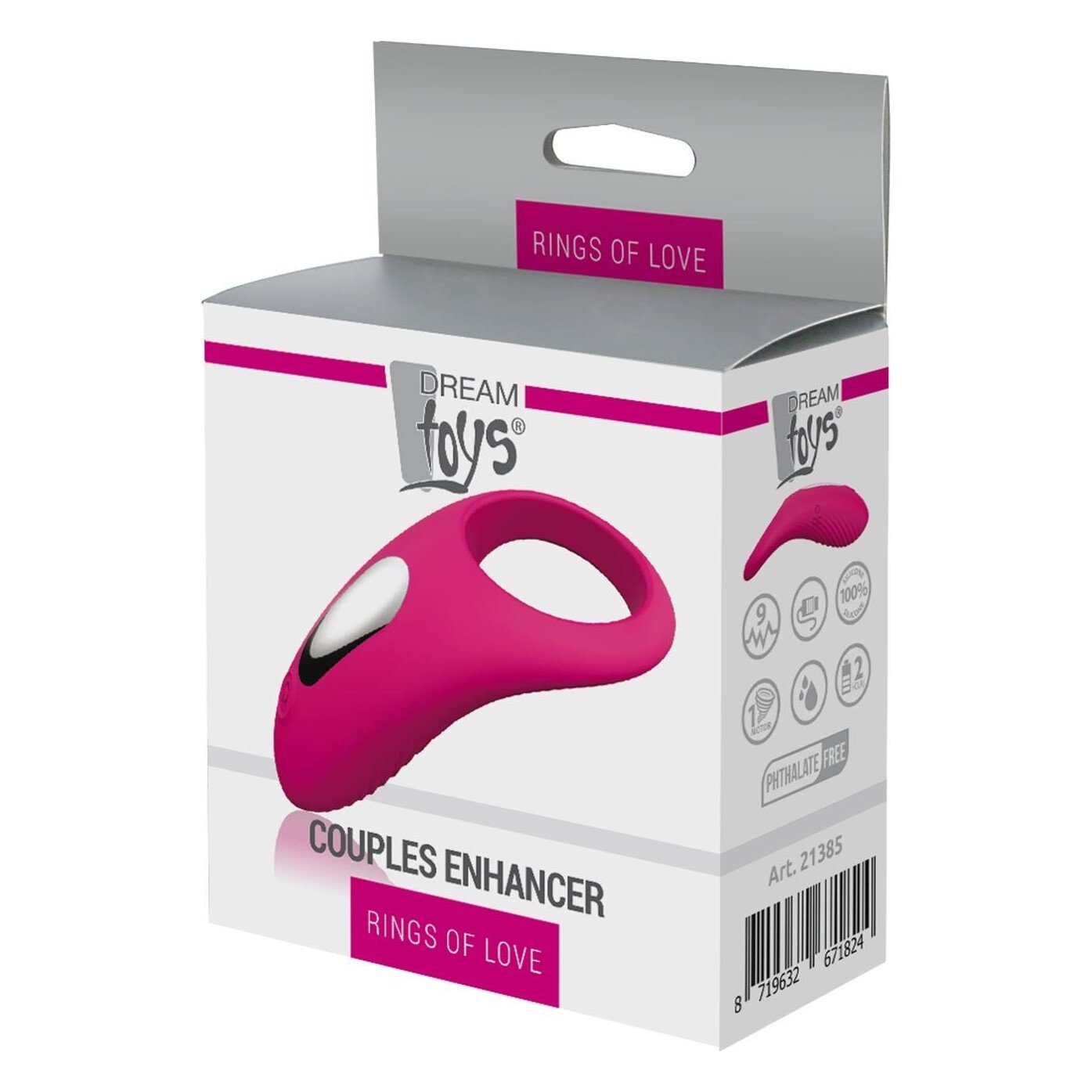 Ерекційне віброкільце DreamToys Rings Of Love силіконове, рожеве Ерекційне віброкільце DreamToys Rings Of Love силіконове, рожеве