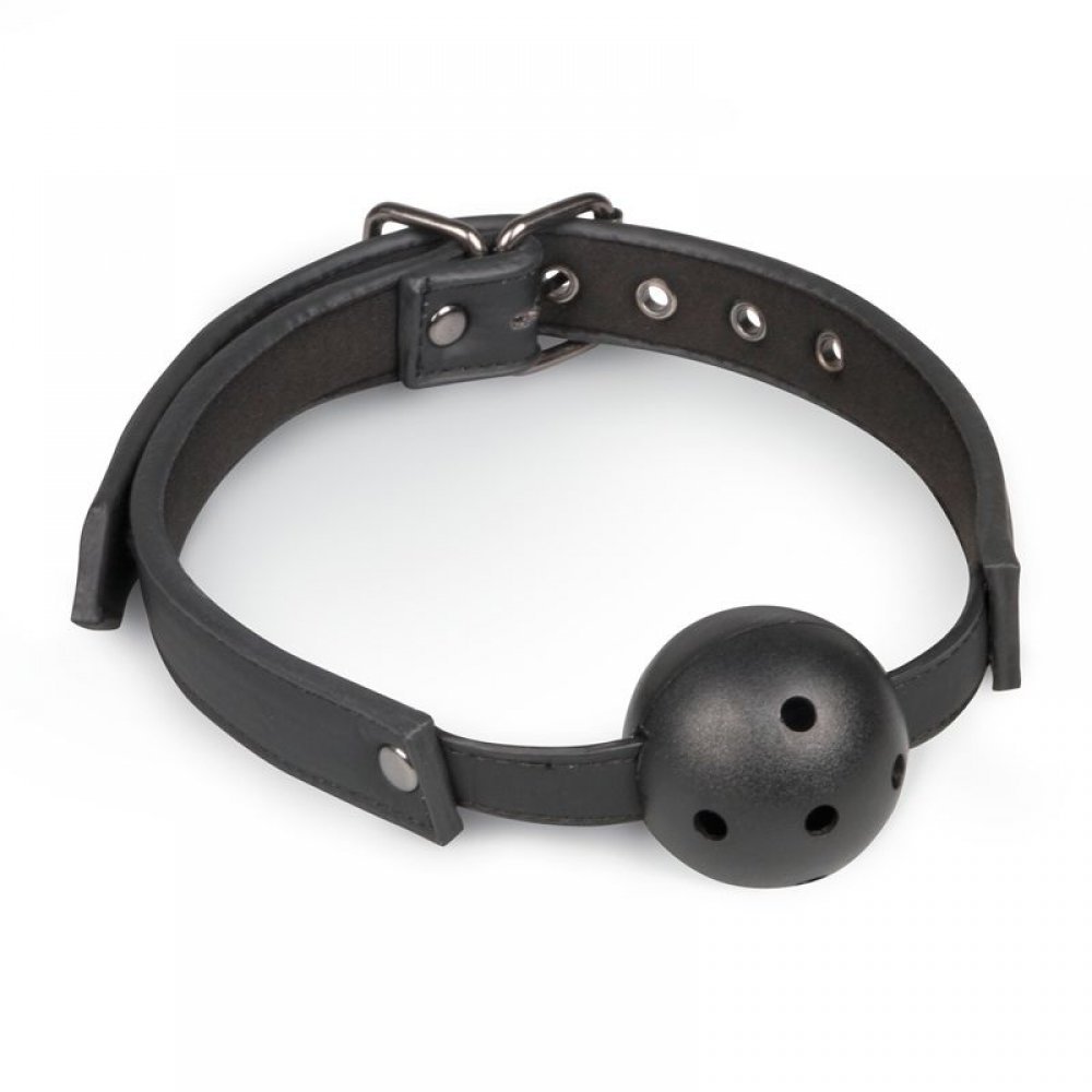 Кляп Ball Gag With PVC Ball - Black Easytoys Кляп Ball Gag With PVC Ball - Black Easytoys