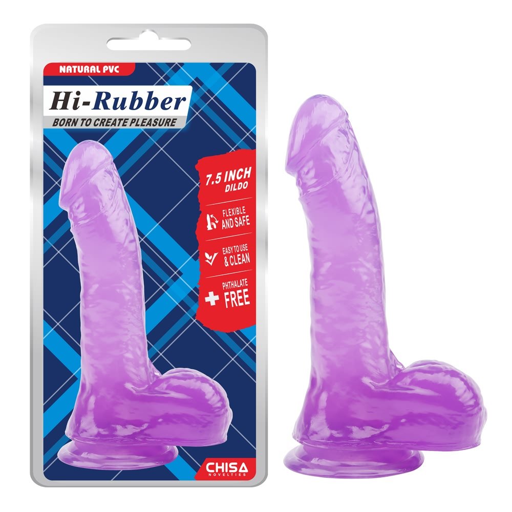 Фалоімітатор реалістичний Chisa HI-RUBBER 7.5 на присосці, фіолетовий Фалоімітатор реалістичний Chisa HI-RUBBER 7.5 на присосці, фіолетовий